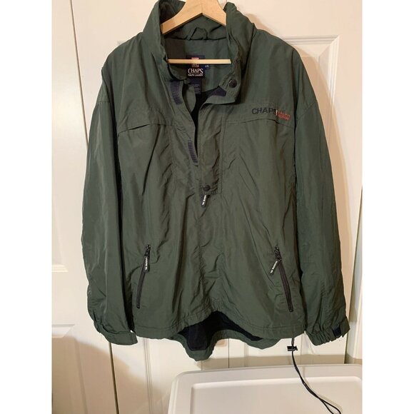 Vtg 90’s Chaps Ralph Lauren Mens Sz L 1/2 Zip Pullover Coat Sailing Jacket Green - Picture 4 of 10